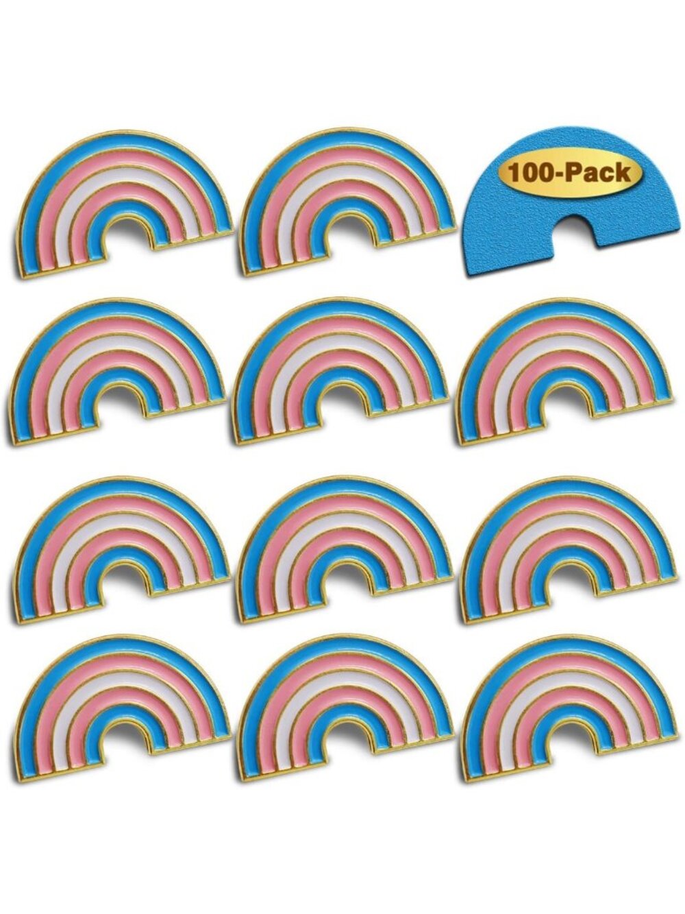 Enamel Trans Pride Rainbow Lapel Pins - Bulk Support for LGBT Progress